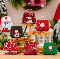 Nouvelle mini boîte en métal de qualité alimentaire pour la décoration de Noël, boîte de rangement pour bonbons, emballage pour biscuits et sucre, cadeau pour enfants