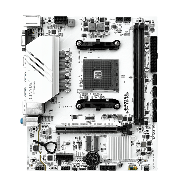 JGINYUE B450M PRO ATX Motherboard for Desktop AMD Processor Dual-Channel DDR4 M.2 NVME Compatible for 5500 B450 Motherboard