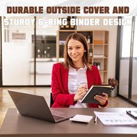Cuaderno A5 de Hojas Sueltas, Recargable, con 6 Anillas, Cierre Magnético, Cubierta de Cuero PU, para Oficina, Escuela, Negocios