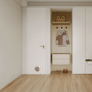 2025 nouvelle porte intérieure à noyau solide Beige adaptée aux animaux de compagnie avec rabat magnétique Design moderne pour chambres salons et salles de bain - Product Image 4