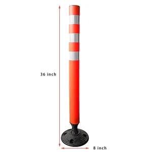 Plastic Sign Post Traffic Plastic Warning Flexible Delineator Post Parking Sign Flexible Guide PE Post With PVC Black