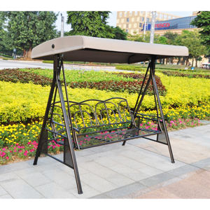 Gran oferta, Columpio de tres asientos de Metal de acero moderno, muebles de Patio de jardín al aire libre, Columpio de jardín para 3 personas - Product Image 3