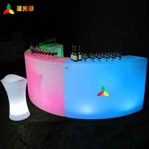 Tavolo da Bar Curvo a LED Portatile per Noleggio, Arredamento Illuminato per Nightclub, Bancone Bar Circolare Leggero e Luminoso - Product Image 6