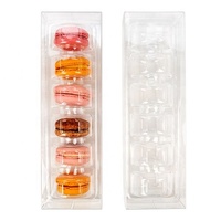 Boîte à macarons transparente personnalisée PET 6 12 avec plateau blister Boîte d'emballage alimentaire à biscuits en plastique Boîtes d'emballage alimentaire transparentes