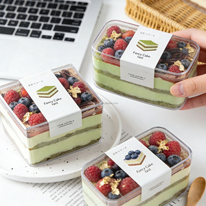 Scatola Trasparente Personalizzata di Alta Qualità e Grande Formato per Biscotti, Pasticceria e Dessert Tiramisù in Plastica per Alimenti - Product Image 1