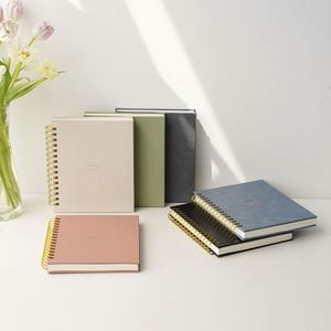 Spiral Bound Hardcover PU Leather A5 Mindful <b>Journal</b> Logo Custom Printed CMYK 120 Sheets Daily Planner Gift - Product Image 2