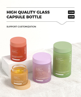 Pot à pilules en verre givré de couleur personnalisée avec couvercle en PP, conteneur en verre mat de 60 à 200 g pour l'emballage de capsules de produits nutraceutiques et de soins de la peau