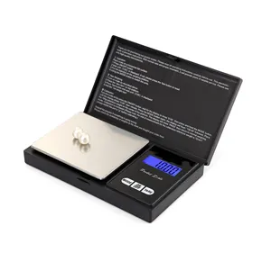 Balances de poche numériques de précision en diamant doré, 100g, 200g, 300g, 500g, 0.1g, 0.001g, 1kg