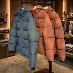 Men's Hooded Down <b>Coat</b> Winter Parka Custom Embroidered Logo Casual Outdoor Jacket - Product Image 5