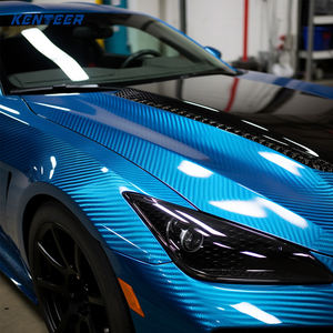 Kenteer فقاعات خالية من الهواء 3d ألياف الكربون الأزرق الفينيل التفاف ذاتية اللصق مطفي مزورة ألياف الكربون الفينيل التفاف للسيارة - Product Image 1