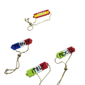 Moyamiya fait à la main drapeau national personnalisé Bracelets colorés en gros Miyuki Delica Bracelets espagnols pour cadeau avec le Mexique - Product Image 1