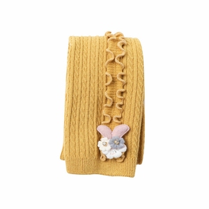 Pantalon à volants latéraux M966, accessoire lapin mignon, tricot en coton doux et confortable, leggings pour filles et enfants - Product Image 5