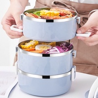 Boîte à lunch Bento Allnice moderne de style nordique avec boucle ronde et design anti-fuite, capacité de 1 à 3 L, pour la maison, la cuisine, les enfants et les adultes