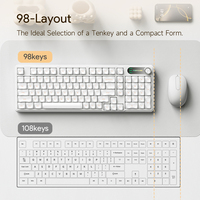 Teclado Musical Inalámbrico IP98S PRO de 98 Teclas con Sensación Mecánica, PBT de Doble Inyección, Batería de 4000 mAh, RGB, Compatible con Windows y Mac, para Oficina y Juegos, con Perilla