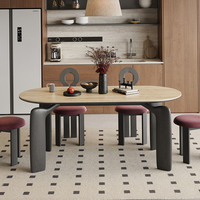 Luxus-Esstisch aus der Mitte des Jahrhunderts mit Massivholz beinen und Sinter steinplatte aus Kunststein für das Home Restaurant Apartment Hotel
