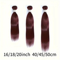 Grosir anggur Burgundy 99J # 12a 100% bundel rambut lurus sutra Virgin Brasil tanpa diproses ekstensi rambut manusia Remy 100g