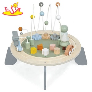 <span class=keywords><strong>Table</strong></span> d'apprentissage <span class=keywords><strong>multi</strong></span>-<span class=keywords><strong>activités</strong></span> en bois de haute qualité pour tout-petits - Jouet éducatif avec engrenages, perles et formes W12D480 - Product Image 2