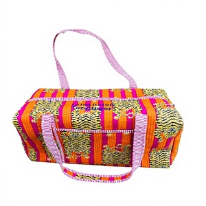 Sac de voyage en coton le plus vendu, sac de sport matelassé fait main, sacs de nuit imprimés au bloc, sacs de bagages à main pour femmes - Product Image 1