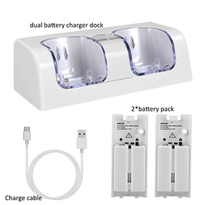 Wii từ xa nhanh chóng sạc đứng với Dual Trạm Sạc 2 pin có thể sạc lại vật liệu nhựa - Product Image 3