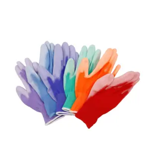 便宜的价格13号彩色花式聚氨酯涂层园艺通用手套