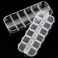 6 Grilles Boîte De Rangement Des Ongles Vide Acrylique Cas Manucure Poudre Perles Gem Strass Ongles Bijoux Conteneur DIY Ongles Boîte Vide