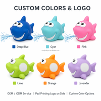 Jouets aquatiques souples en PVC en forme de requin sans BPA, non toxiques, à presser et à pulvériser, animaux de bain flottants pour bébés et tout-petits, certifiés EN71 CE