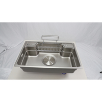 Évier de cuisine rectangulaire multifonctionnel de luxe moderne à encastrer, grande cuve unique en acier inoxydable 304 avec accessoires