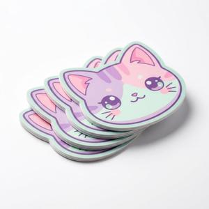 Pegatinas de Vinilo de Gatos Anime Kawaii, Calcomanías Personalizadas con Logotipo de Animales, <span class=keywords><strong>para</strong></span> Empresas Pequeñas y Regalos de Papelería - Product Image 1