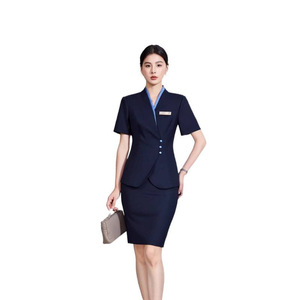 Hotel Receptionist Uniform Women Short Sleeve Suit Skirt Set Professional Workwear Summer 2026 - Product Image 5