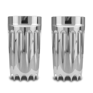 Nouveau couvercle de bottes de fourche avant usiné CHROME CNC pour <span class=keywords><strong>Harley</strong></span> Touring FLHR FLHX FLHT Softail vache cloches FLTR équipement de moto - Product Image 1