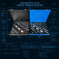 Ensemble d'outils de réparation automobile CRV 33 pièces, ensemble d'outils à cliquet rapide, clé dynamométrique combinée en chrome vanadium, kit d'outils