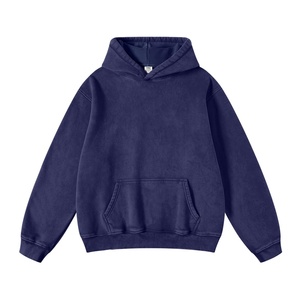 Sweat-shirt à capuche zippé pour homme, coupe classique, couleur unie, effet délavé, design brodé 3D, collection automne - Product Image 1