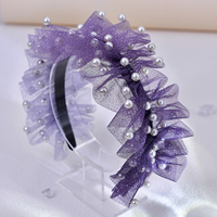 YouLaPan – bandeau de mariée violet à paillettes, fait à la main, en organza, à la mode, pour femmes, pour banquets, danses, fêtes, YXA90