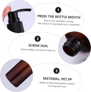 Botella de PET de 200ml, 250ml, 300ml, Color Ámbar, para Cosméticos, Champú, Loción, Sérum para el Cuidado de la Piel, con Bomba Dosificadora, Impresión Serigráfica, No Tóxica, Personalizable - Product Image 2