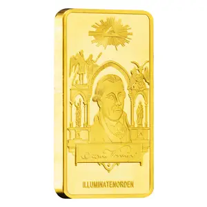 Freemason Bar berlapis emas, koleksi suvenir koin Freemason semua perjalanan mata Masonik bar peringatan