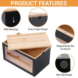 특대형 주방 필수품 팬트리 정리함 대나무 이중 쓰레기봉투 홀더 디스펜서 대나무 비닐봉투 홀더 - Product Image 2