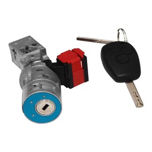 Cilindro de cerradura cilíndrico para interruptor de encendido Reynolds 8200214168 806010030R 7701208 con 1 llave, chapado en zinc negro - Product Image 3