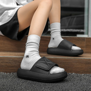 White And Black Slides EVA Breathable Anti Slip <b>Flat</b> <b>Sandals</b> For Summer Home Bathroom Wear - Product Image 4