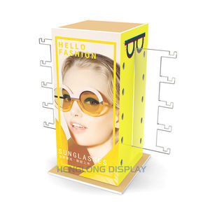 Rotating Acrylic eyewear display stand shelf sunglasses tray case eyeglass display