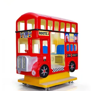 Coin Operated Bus shape electronic kids ride machine plastic kiddie ride London bus for 3 players