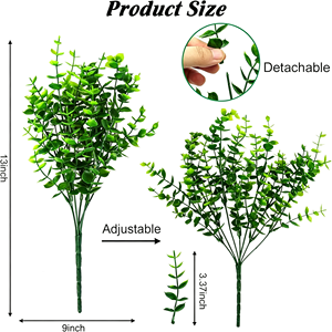 DaringFish <span class=keywords><strong>Decor</strong></span> 24 lots de tiges de verdure artificielle résistantes aux UV, faux buis en plastique, haute simulation, Thanksgiving - Product Image 4