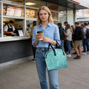 Bolsas <span class=keywords><strong>de</strong></span> Almuerzo Personalizadas con Estampado <span class=keywords><strong>de</strong></span> Turquesa Hawaiana, Acolchadas, <span class=keywords><strong>de</strong></span> Poliéster Impermeable, con Aislamiento Térmico, para Mujer - Product Image 6