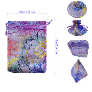 Pochettes à cordon pour bijoux, 50 pièces, grand sac en tissu <span class=keywords><strong>organza</strong></span> <span class=keywords><strong>rouge</strong></span>, corallien pur, personnalisé, 8x12, pour halloween - Product Image 4