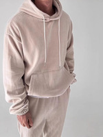 Vente en gros de pulls en velours côtelé de couleur unie à capuche pour homme, service de sport à domicile