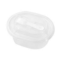 Conteneur à gâteau en PET transparent jetable et écologique avec cuillère et couvercle, boîte alimentaire en plastique pour pâtisseries, collations et desserts