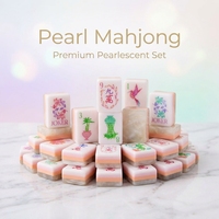 Jeu de Mahjong américain moderne, 4 couches empilables, supports en acrylique à imprimé léopard, 160 tuiles, jeu familial complet pour l'intérieur, Mahjong Perle