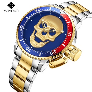 OEM ODM pour WWOOR Montre-bracelet de luxe pour homme en acier inoxydable, étanche, lumineuse, à quartz, avec cadran en verre et affichage à aiguilles, personnalisable L - Product Image 5