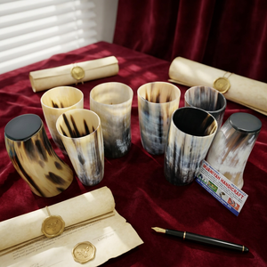 Vasos de cuerno natural hechos a mano para cerveza artesanal, taza de cuerno de buey para whisky, cerveza, vino, regalo rústico para bar, colección de vasos de cuerno. - Product Image 2