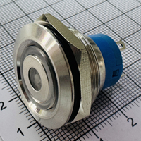 Interrupteur à bouton-poussoir en métal éclairé par LED rouge, momentané, SPST, IP67, IK10, avec anneau lumineux et point unique, ZLQ22E-SWP10F-E+DR24V-S