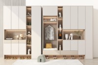 Meuble à chaussures moderne haut de gamme sur mesure avec compartiment dissimulé pour l'entrée et la décoration de toute la maison